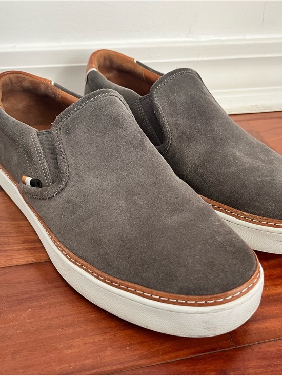 Men\'s Allen Edmonds Magnet Grey Suede Slip-On Casual Sneakers Sz 7D